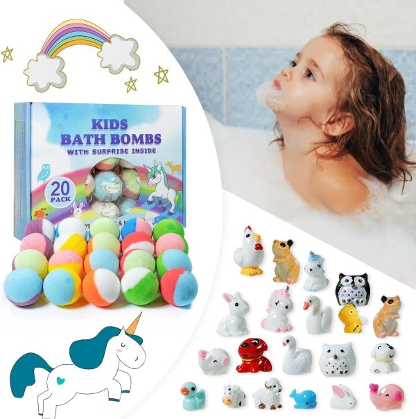 Bath Bombs Gift Set for Kids, 20 Pcs Handmade Bath Bombs Box, Spa Luxetique Christmas Gifts Set - PickMora - Image 3
