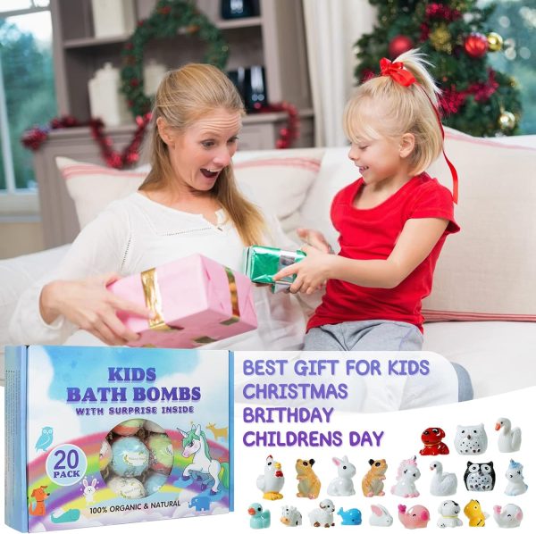 Bath Bombs Gift Set for Kids, 20 Pcs Handmade Bath Bombs Box, Spa Luxetique Christmas Gifts Set - PickMora - Image 6